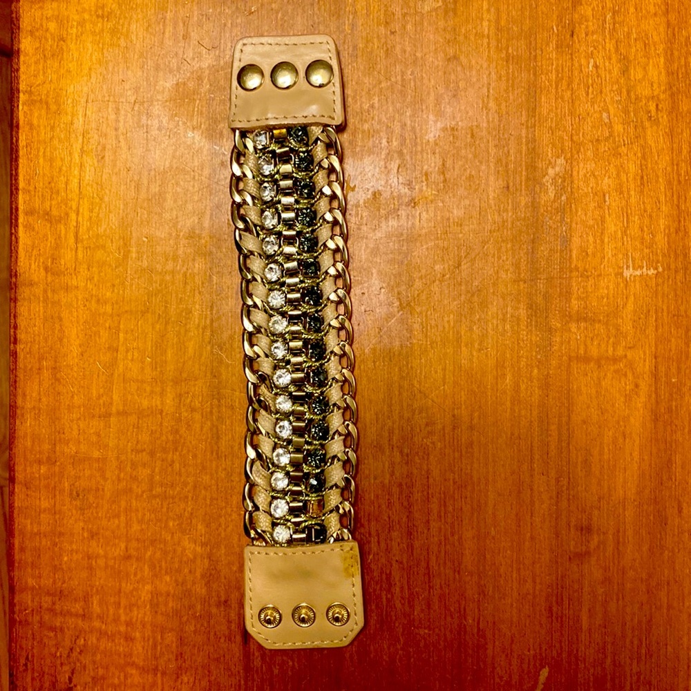 Chain and rhinestones bracelet